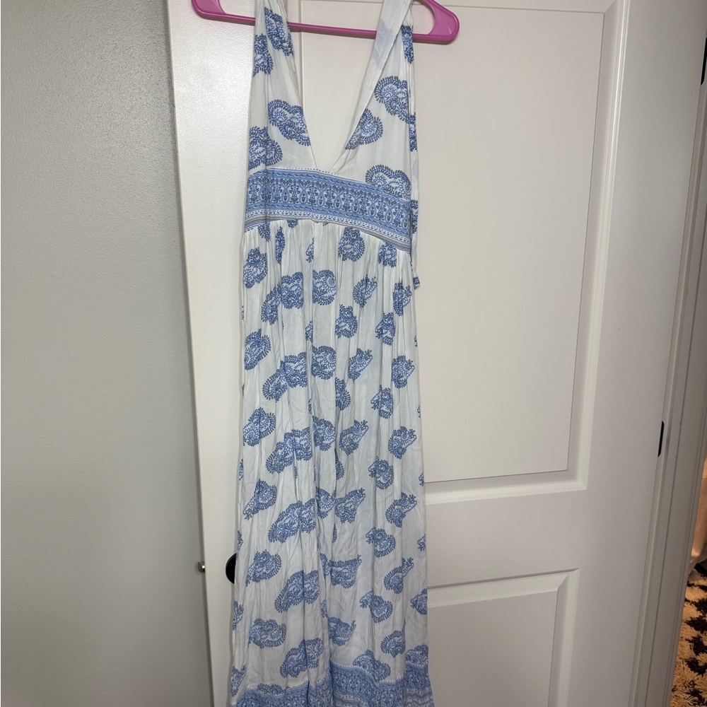 Faithfull the Brand Blue and White Floral Dress